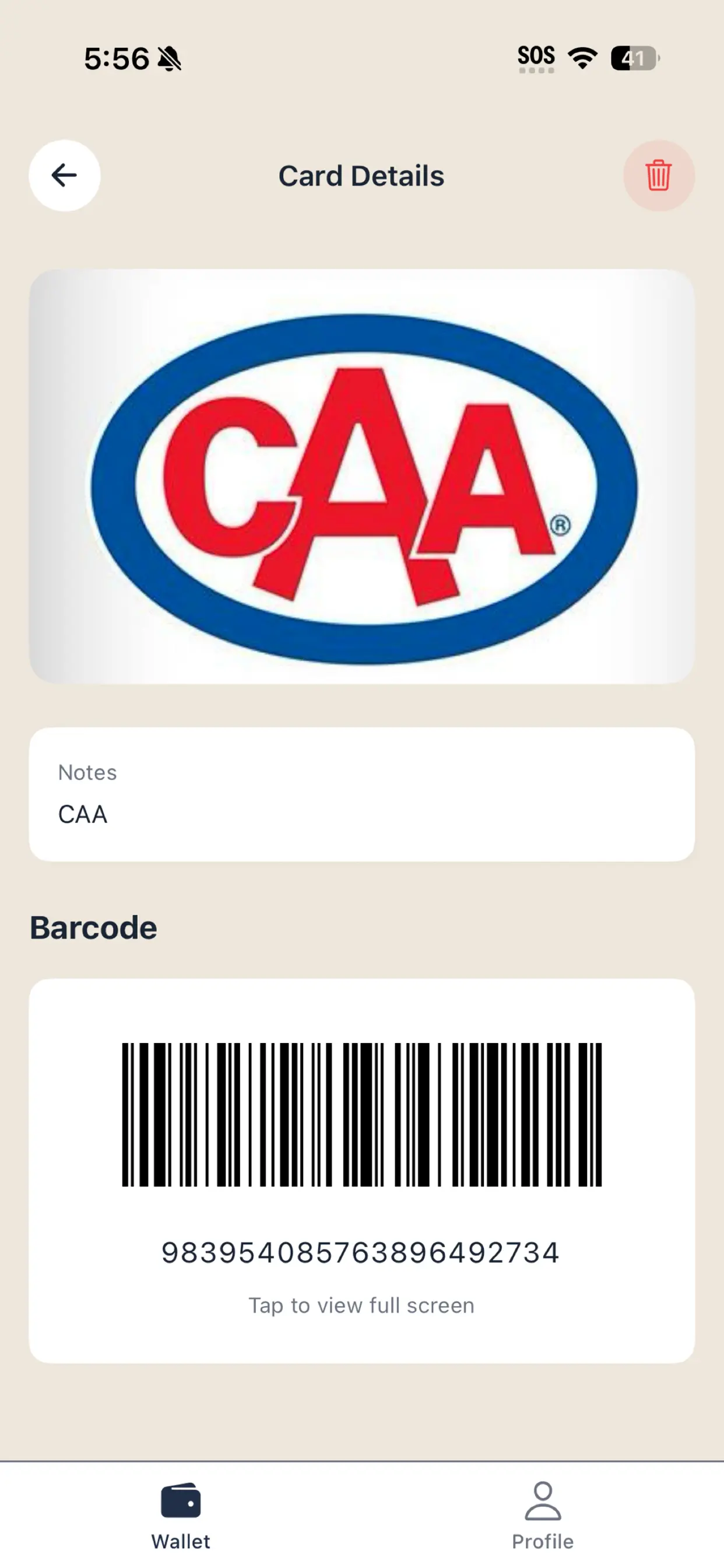 Card Bundle - Single card view